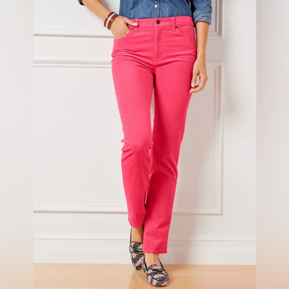Women's Pink Straight Leg Corduroy Pants